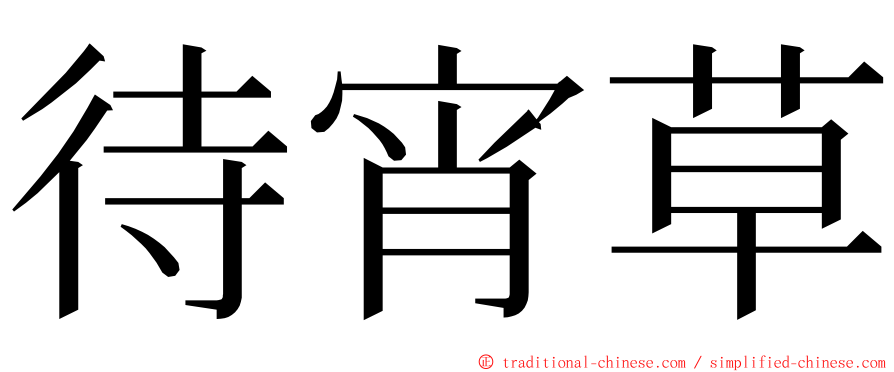 待宵草 ming font