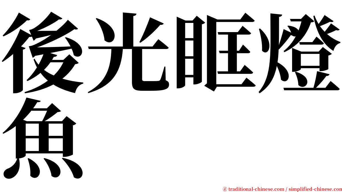 後光眶燈魚 serif font