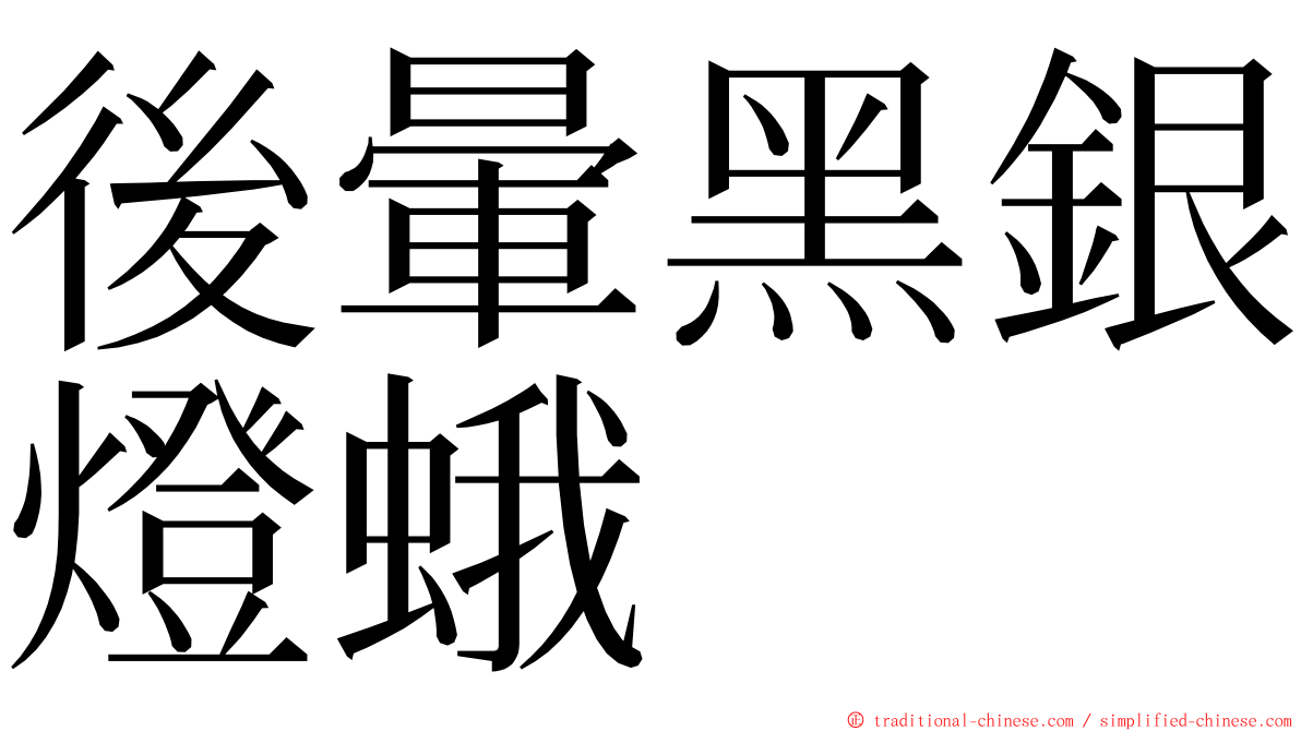 後暈黑銀燈蛾 ming font