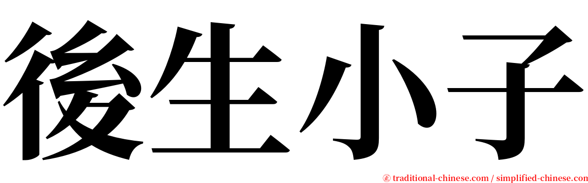 後生小子 serif font