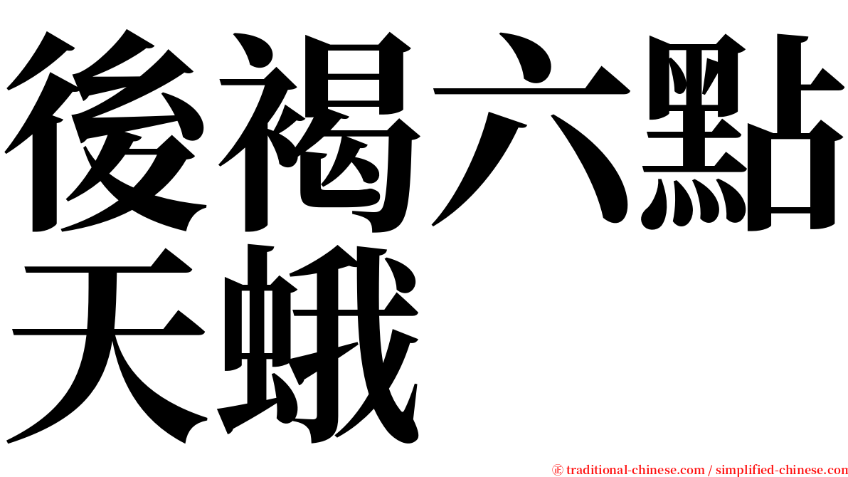 後褐六點天蛾 serif font