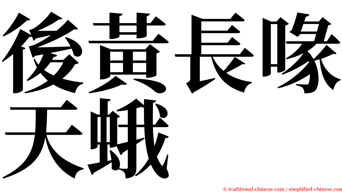 後黃長喙天蛾 serif font