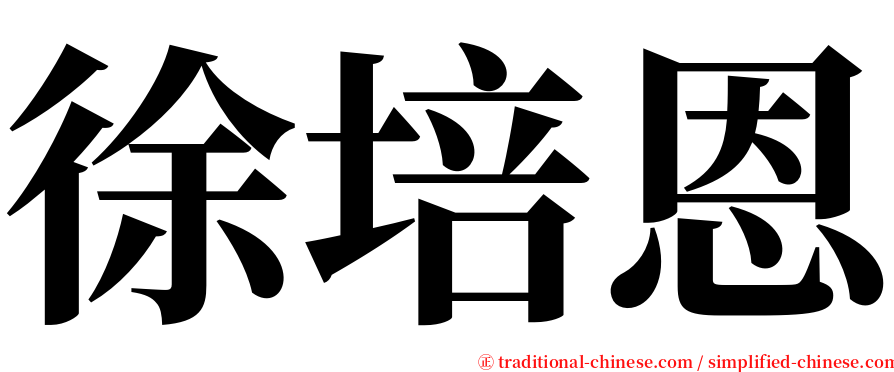 徐培恩 serif font