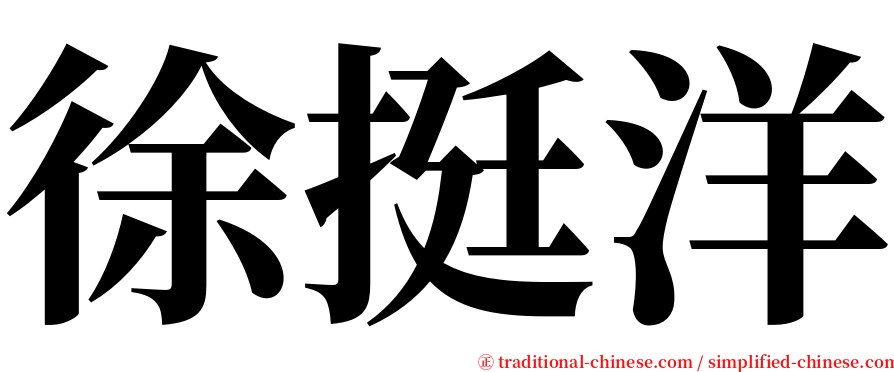 徐挺洋 serif font