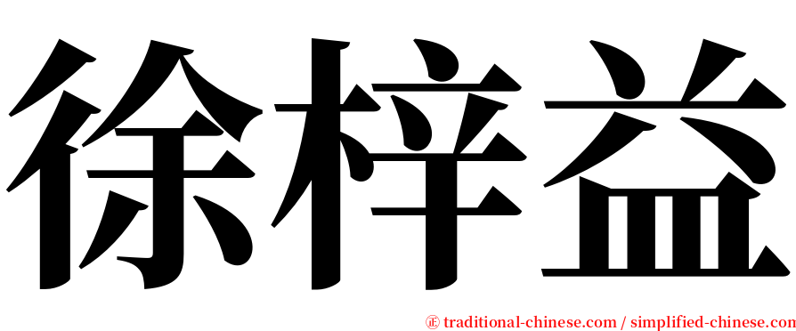 徐梓益 serif font