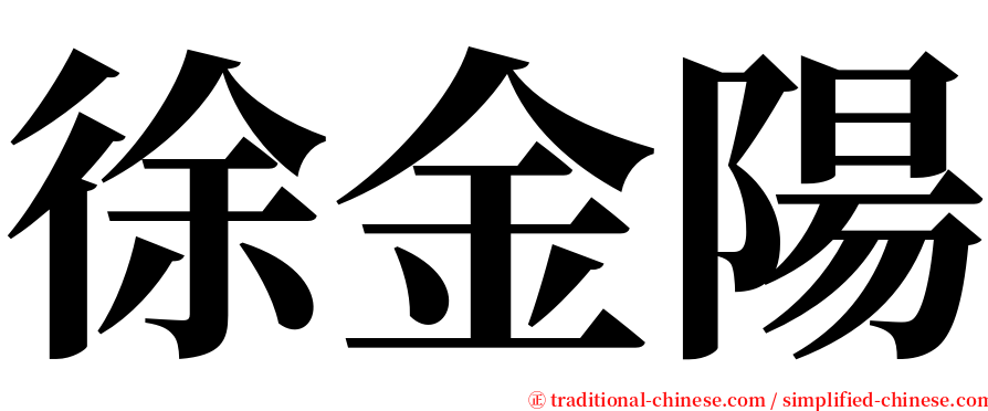 徐金陽 serif font