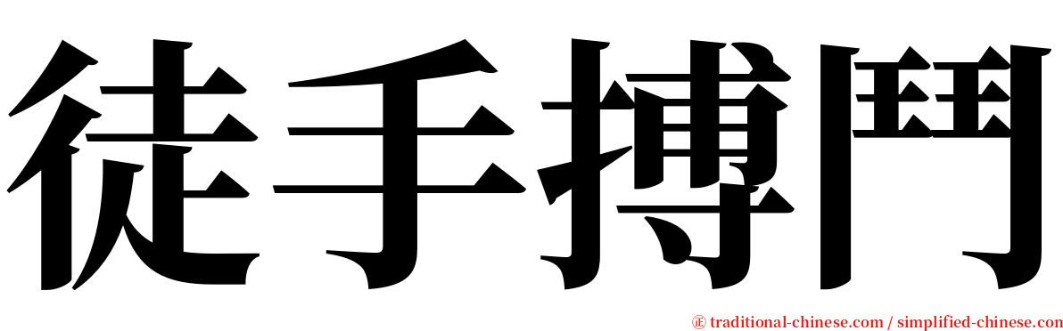 徒手搏鬥 serif font