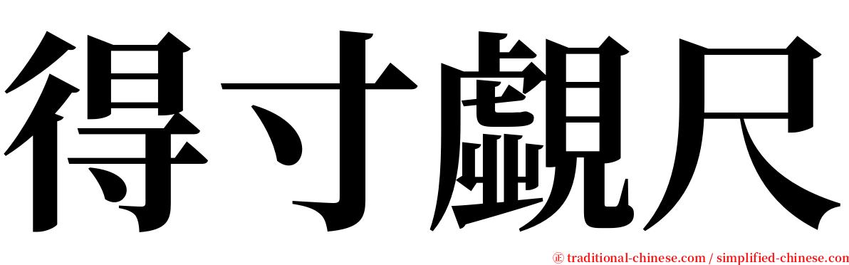 得寸覷尺 serif font