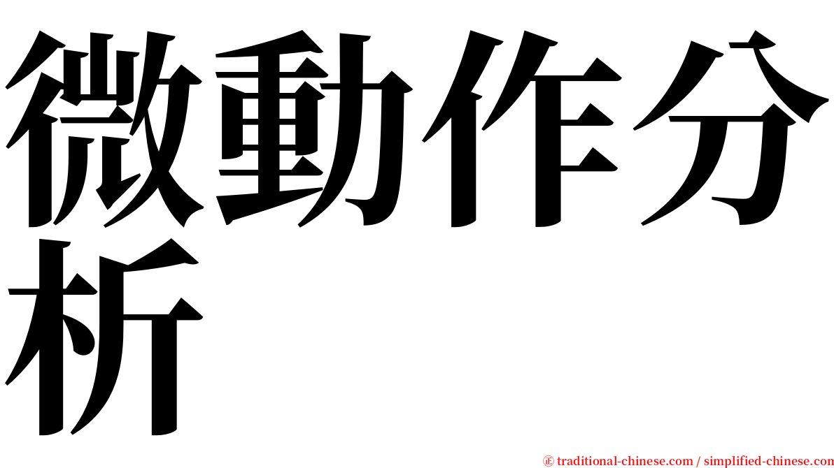 微動作分析 serif font