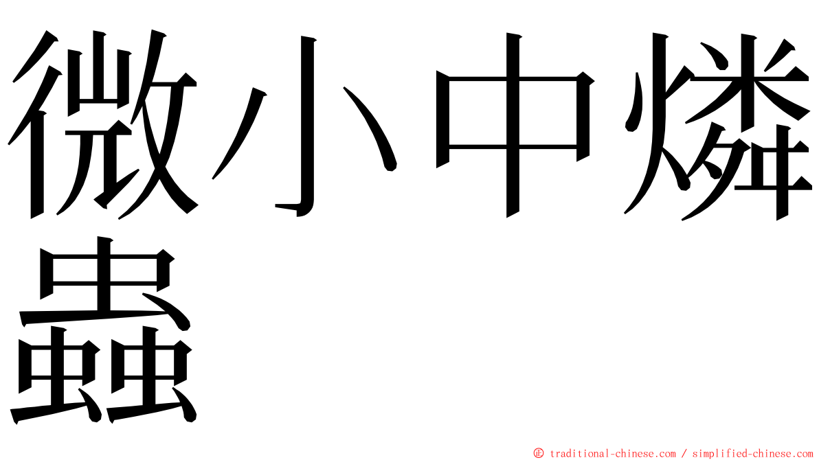 微小中燐蟲 ming font