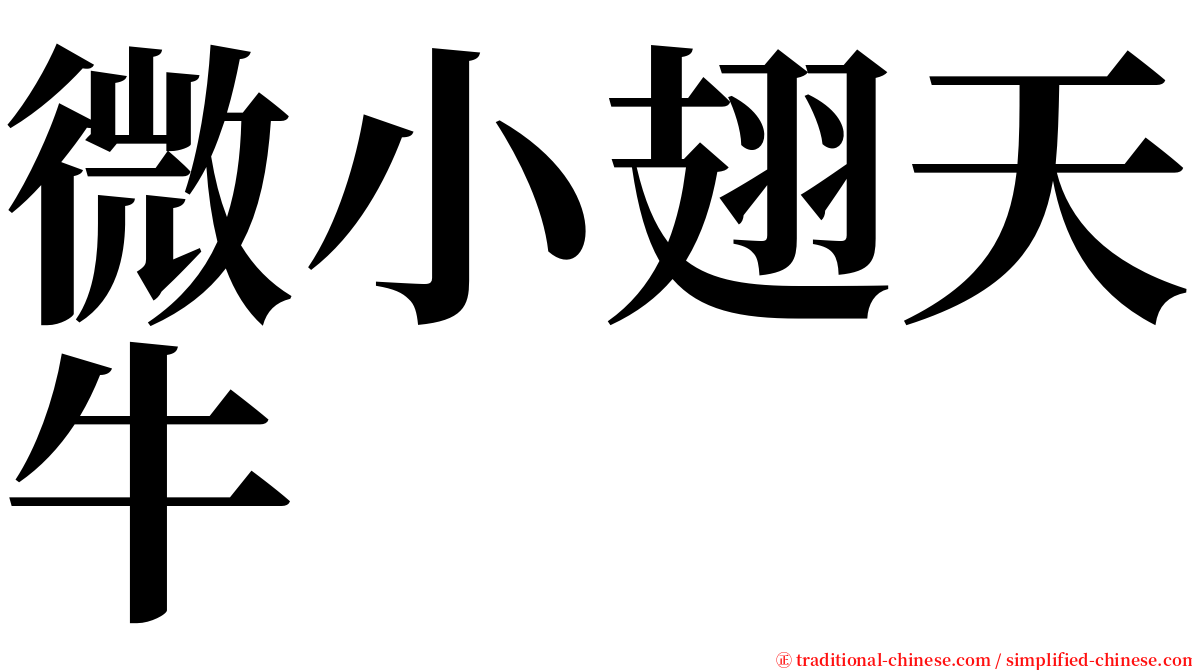 微小翅天牛 serif font