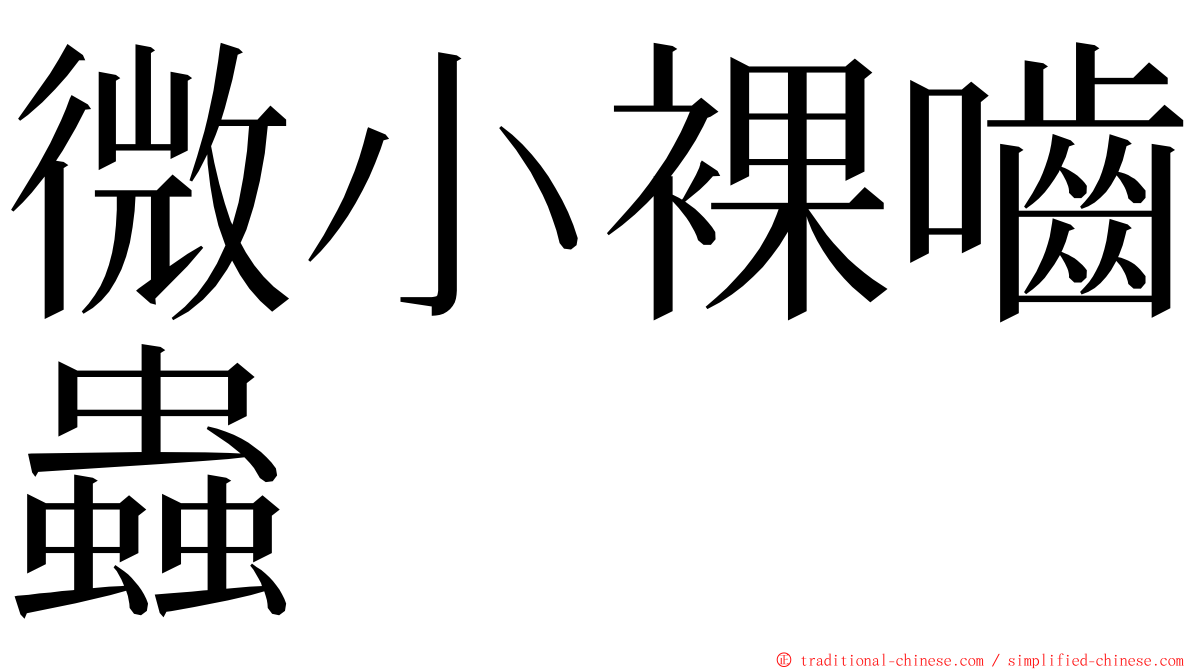 微小裸嚙蟲 ming font