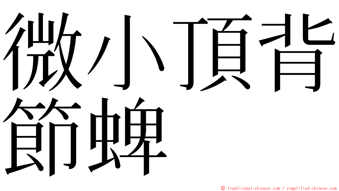 微小頂背節蜱 ming font