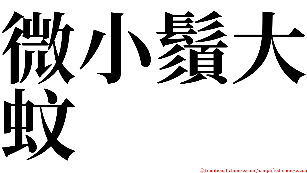 微小鬚大蚊 serif font