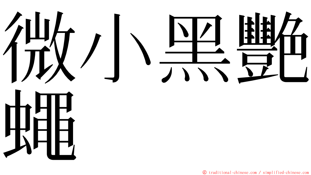 微小黑艷蠅 ming font