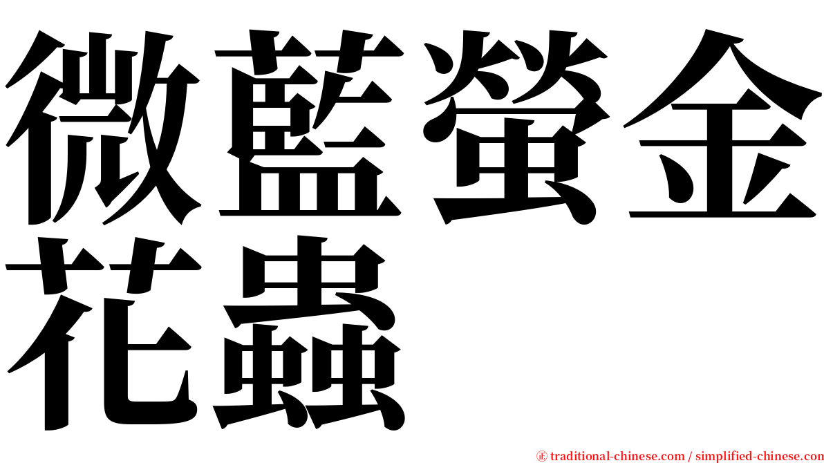 微藍螢金花蟲 serif font