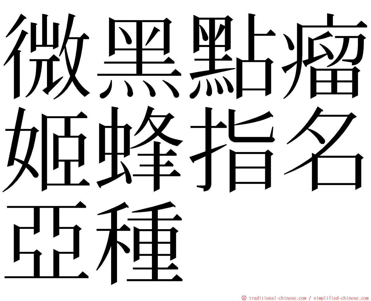 微黑點瘤姬蜂指名亞種 ming font