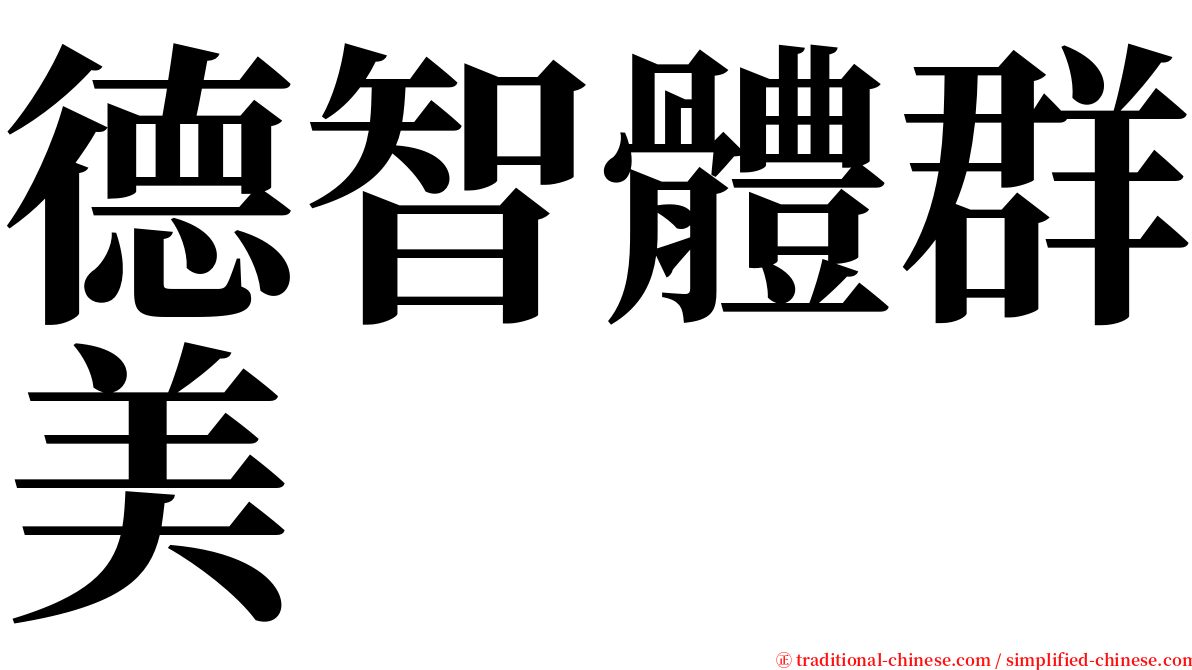 德智體群美 serif font