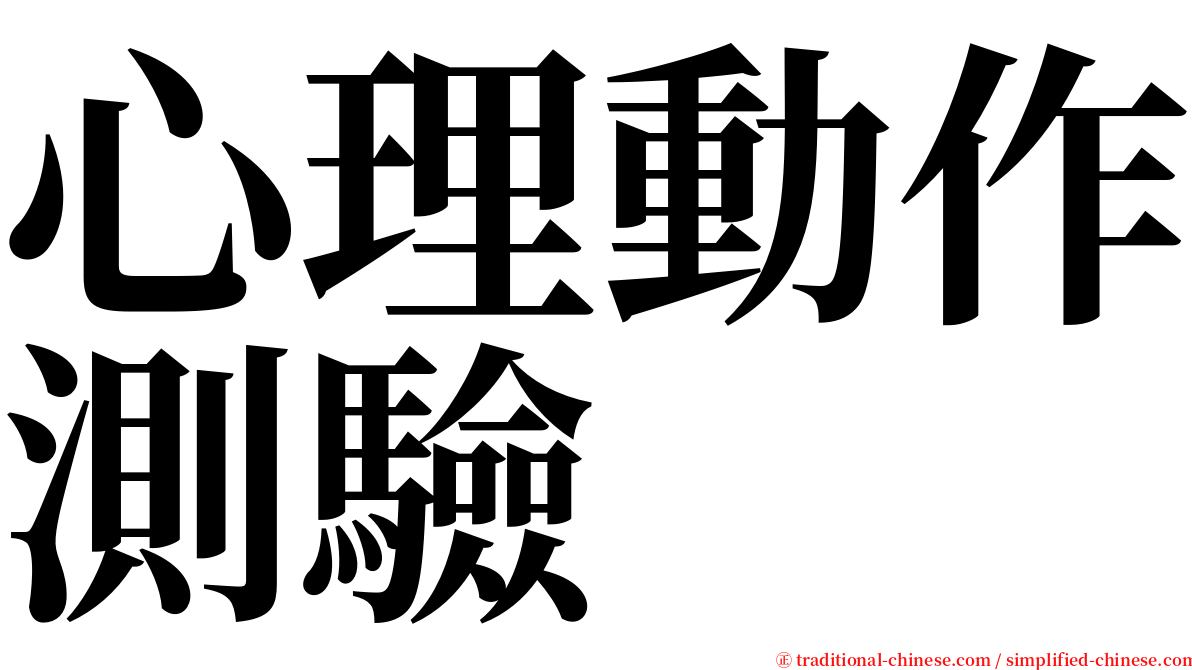 心理動作測驗 serif font