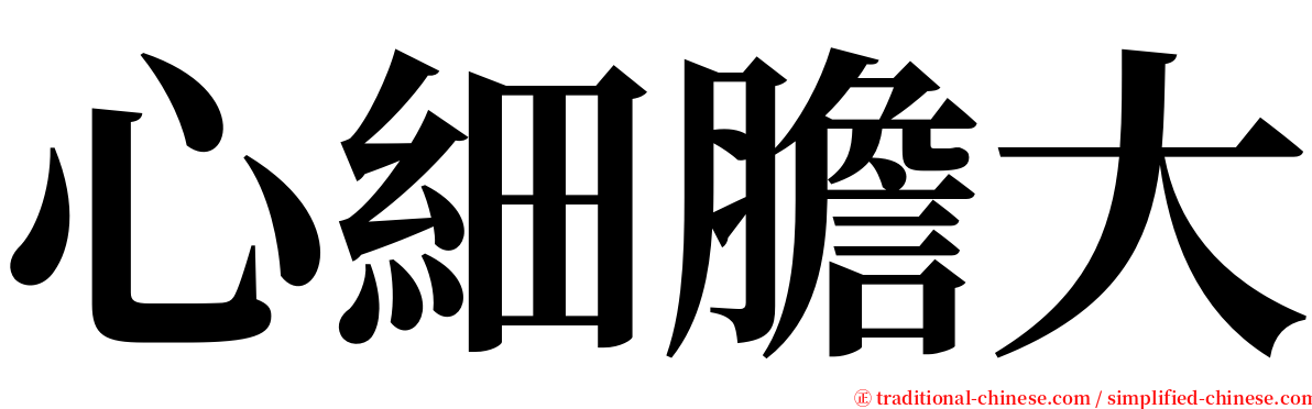 心細膽大 serif font