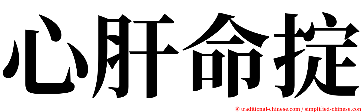 心肝命掟 serif font