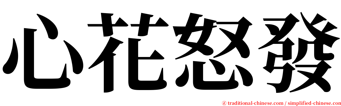 心花怒發 serif font