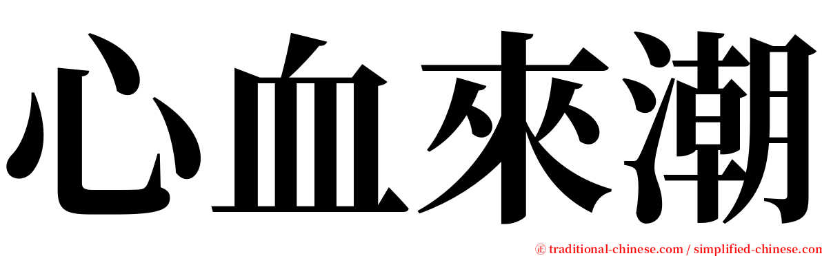 心血來潮 serif font