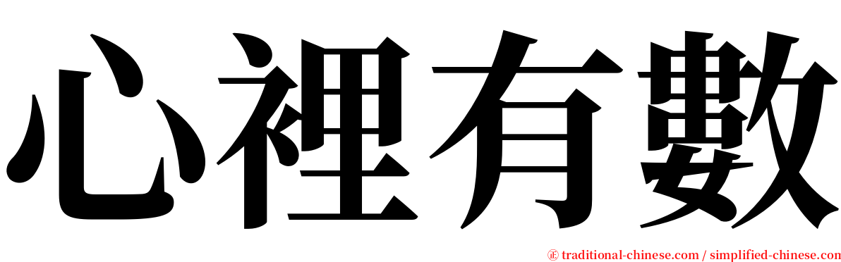 心裡有數 serif font