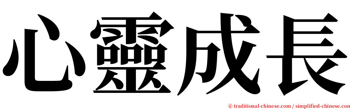 心靈成長 serif font
