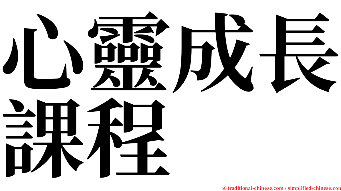心靈成長課程 serif font