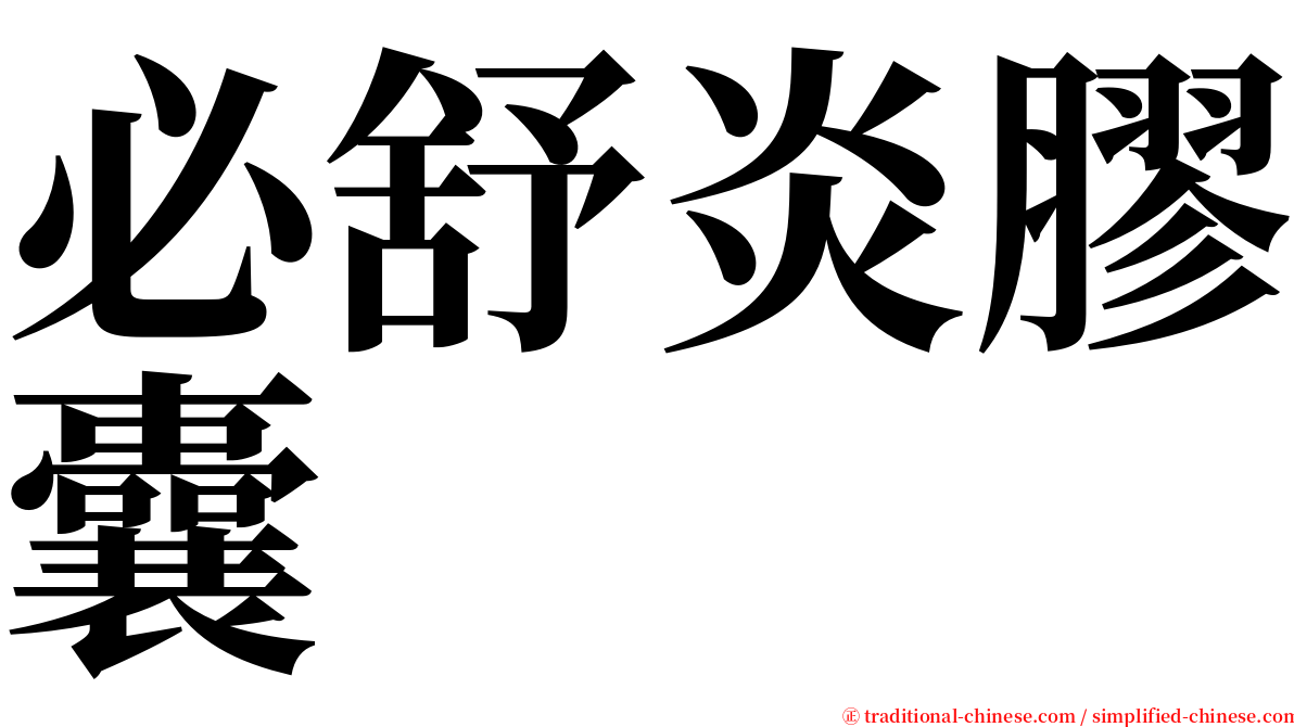 必舒炎膠囊 serif font