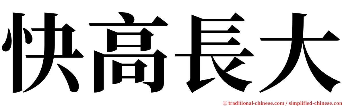 快高長大 serif font