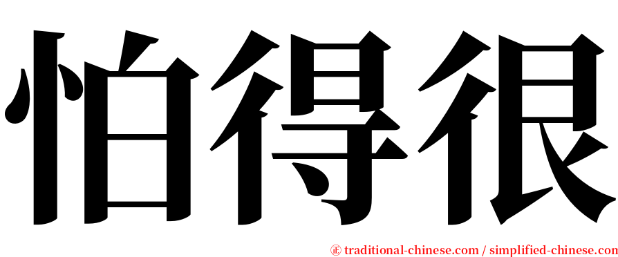 怕得很 serif font