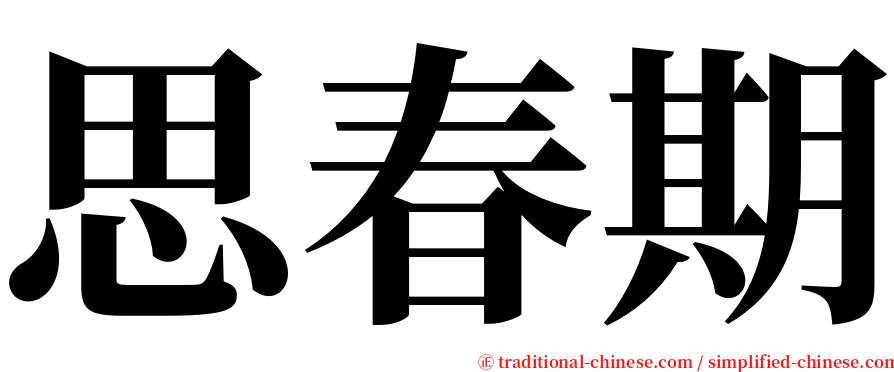 思春期 serif font