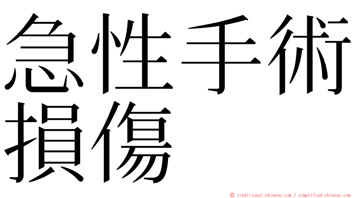 急性手術損傷 ming font