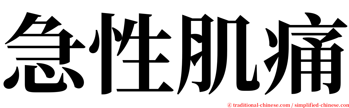 急性肌痛 serif font