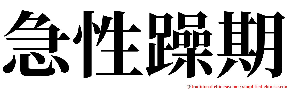 急性躁期 serif font