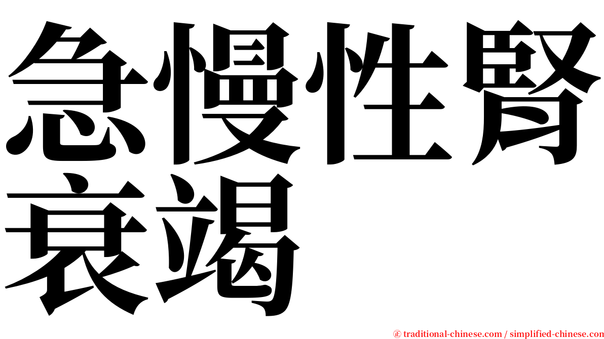 急慢性腎衰竭 serif font