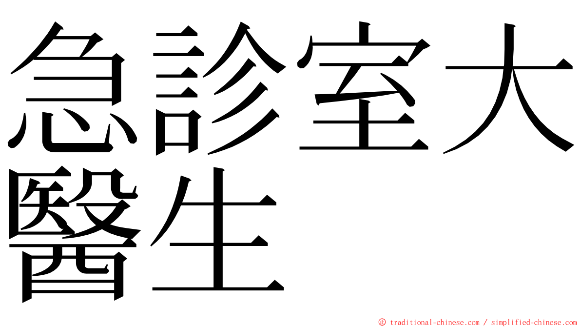 急診室大醫生 ming font