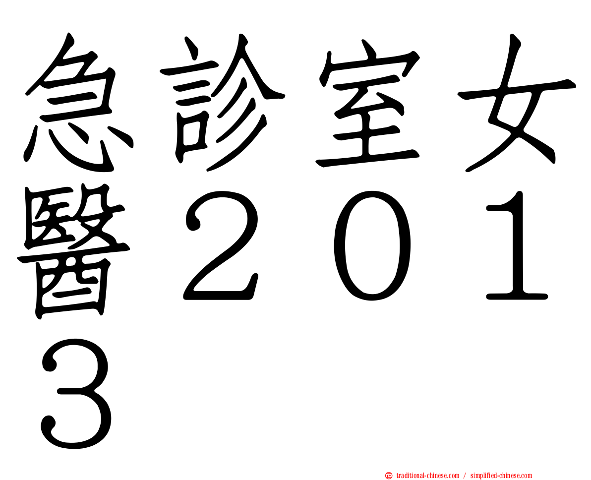急診室女醫２０１３