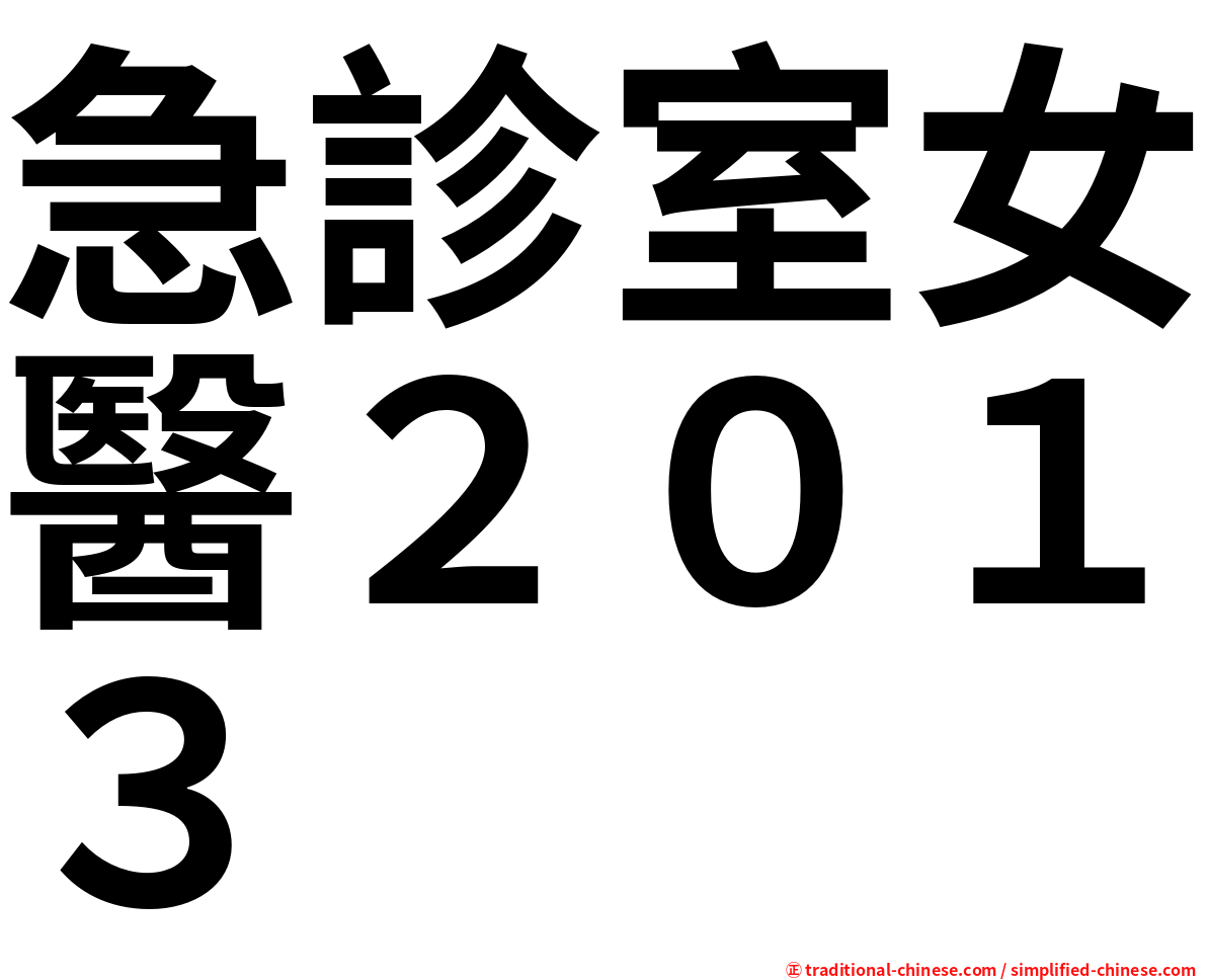 急診室女醫２０１３