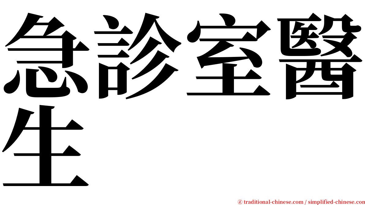 急診室醫生 serif font