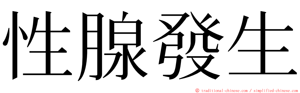 性腺發生 ming font