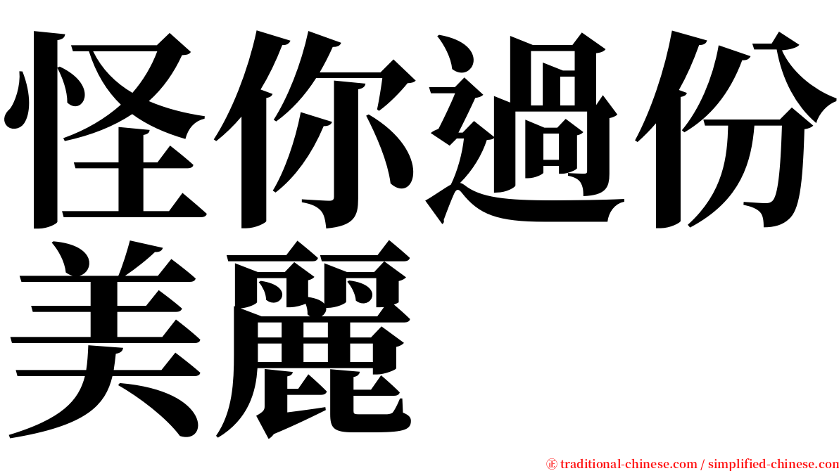 怪你過份美麗 serif font