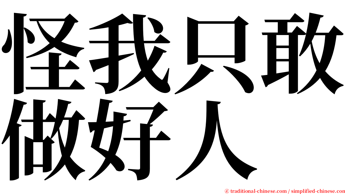 怪我只敢做好人 serif font