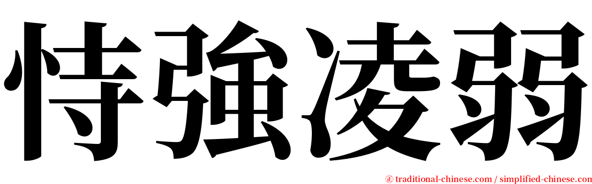 恃強凌弱 serif font