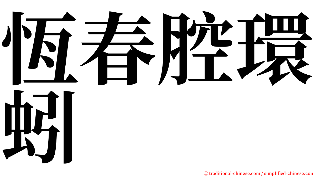 恆春腔環蚓 serif font