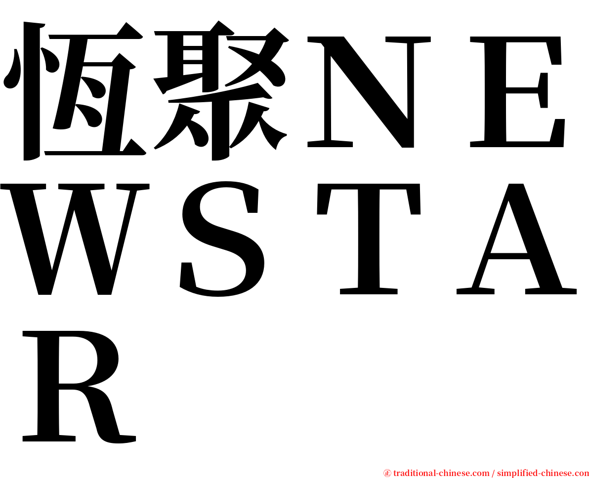 恆聚ＮＥＷＳＴＡＲ serif font