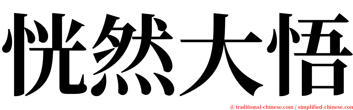 恍然大悟 serif font