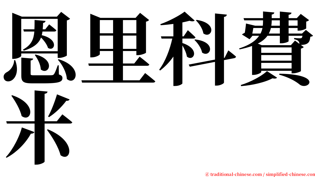 恩里科費米 serif font